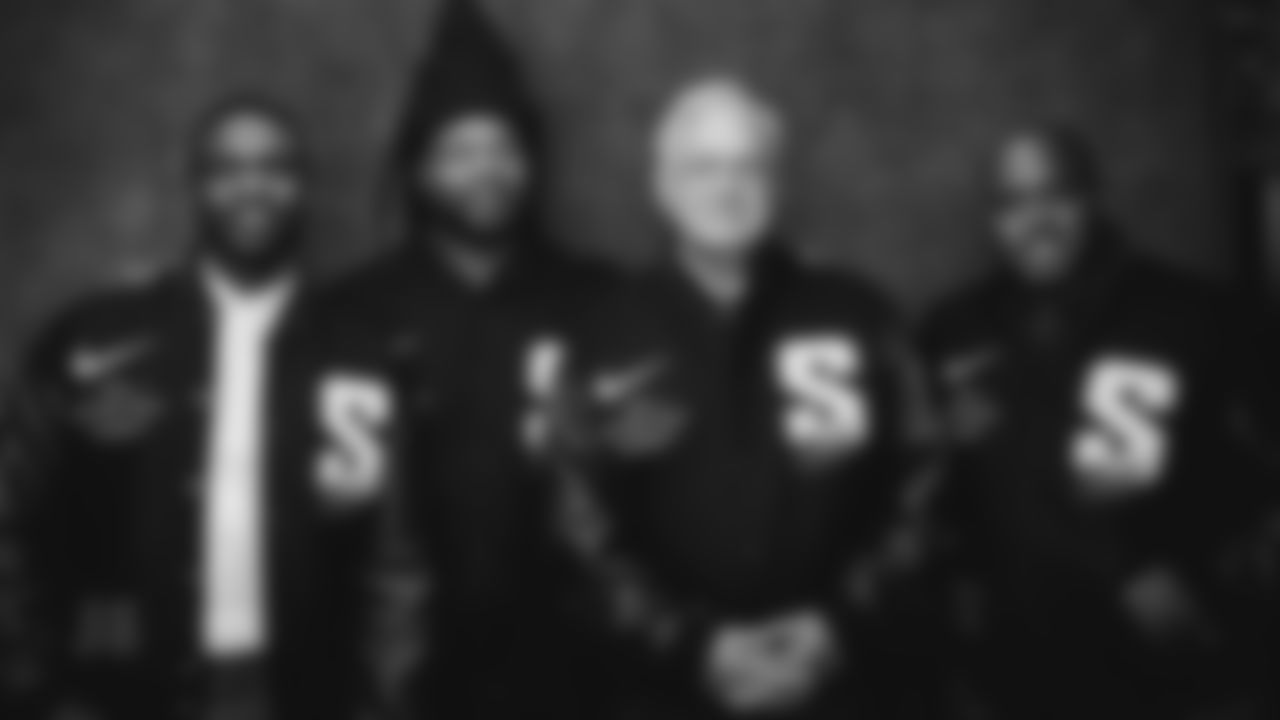 The Seahawks Top 50 Players were given jacket in honor of being voted into the franchise's Top 50 Player list.