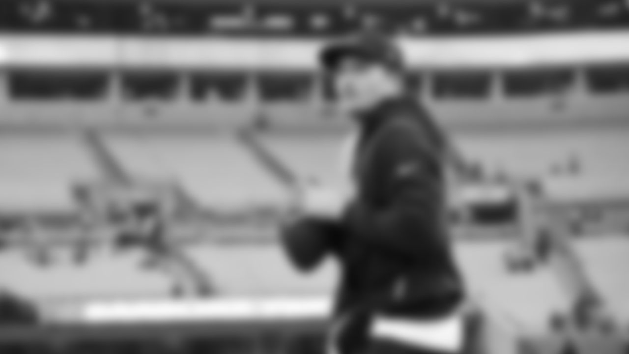 Seahawks quarterback Drew Lock (2) warms up at Bank of America Stadium for the Week 17 matchup vs. Panthers on December 28, 2025.