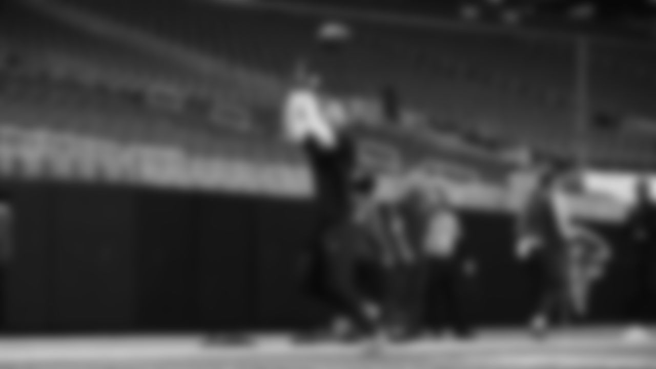 Seahawks wide receiver Jaxon Smith-Njigba (11) warms up at Mercedes-Benz Stadium for the Week 14 matchup vs. the Atlanta Falcons.