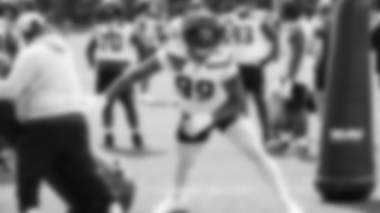 Seahawks defensive end Leonard Williams (99) practiced on August 19, 2025 at the Virginia Mason Athletic Center.