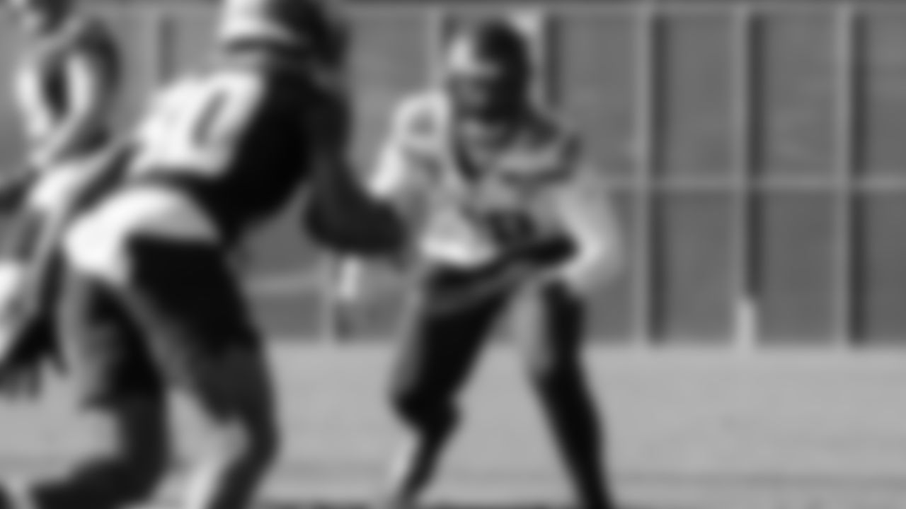 Seahawks linebacker Tyrice Knight (48) practiced on February 5, 2026 in San Jose, California.