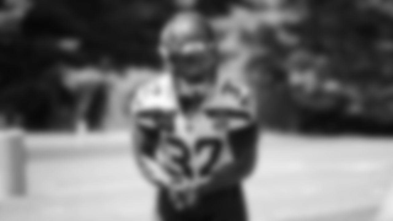 Seahawks safety Jerrick Reed II (32) participated in a workout on day six of OTAs on Thursday, June 5, 2025 at the Virginia Mason Athletic Center.