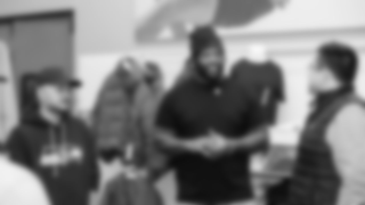 Seahawks offensive lineman Josh Jones was joined by fellow offensive linemen as they hosted a holiday shopping spree for kids from the Boys & Girls Club on December 9, 2025.