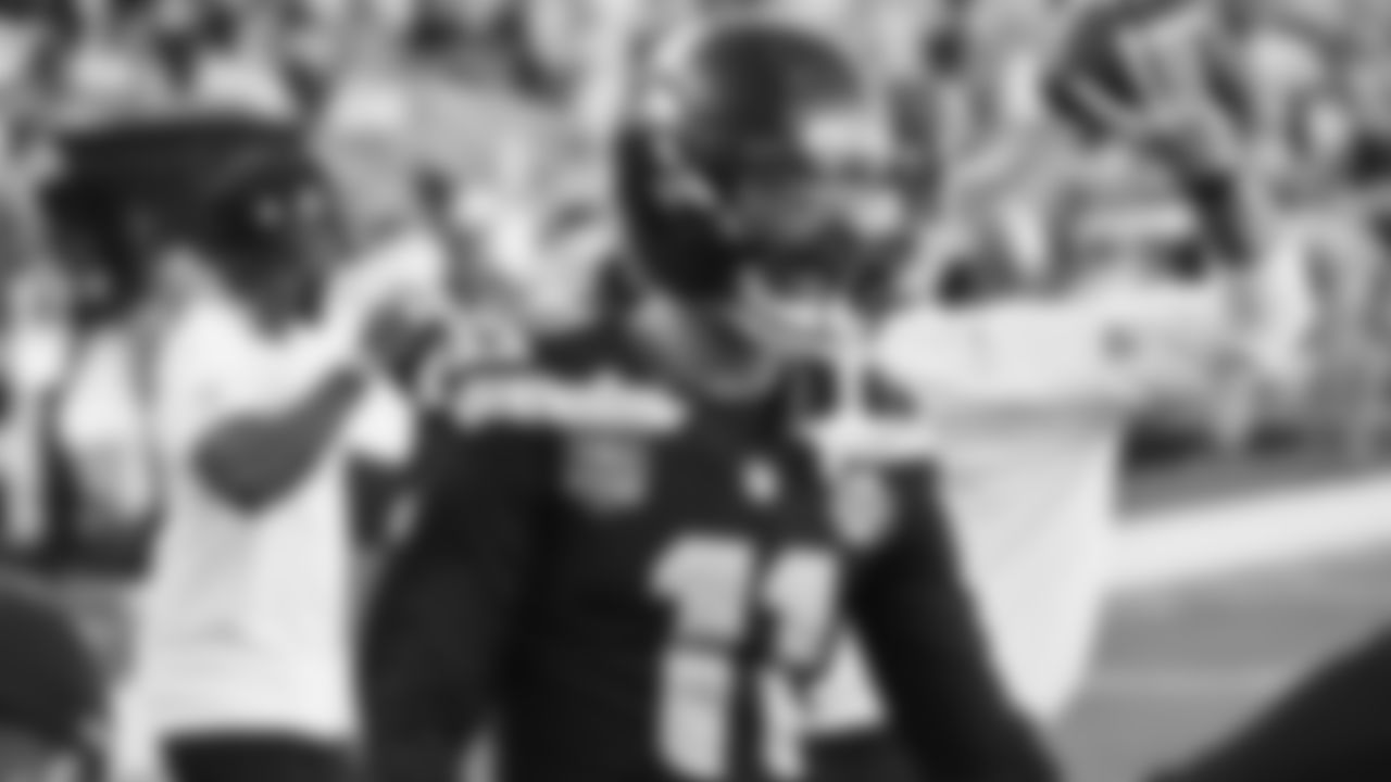 The Seahawks warm up ahead of Super Bowl LX vs. the Patriots at Levi's Stadium on Sunday, February 8, 2026.