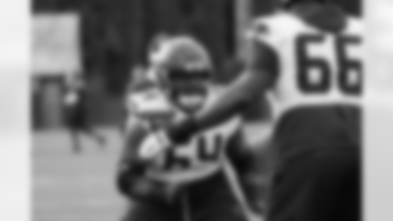 Seahawks guard Christian Haynes (64) practiced at the Virginia Mason Athletic Center on Wednesday, January 1, 2025.