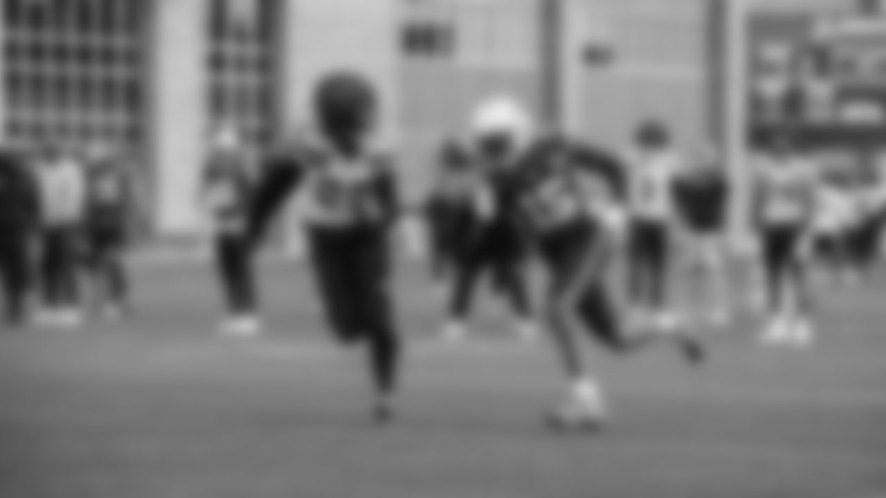 Seahawks cornerback Riq Woolen (27) and wide receiver Tory Horton (15) practiced on Wednesday, October 29, 2025 at the Virginia Mason Athletic Center.