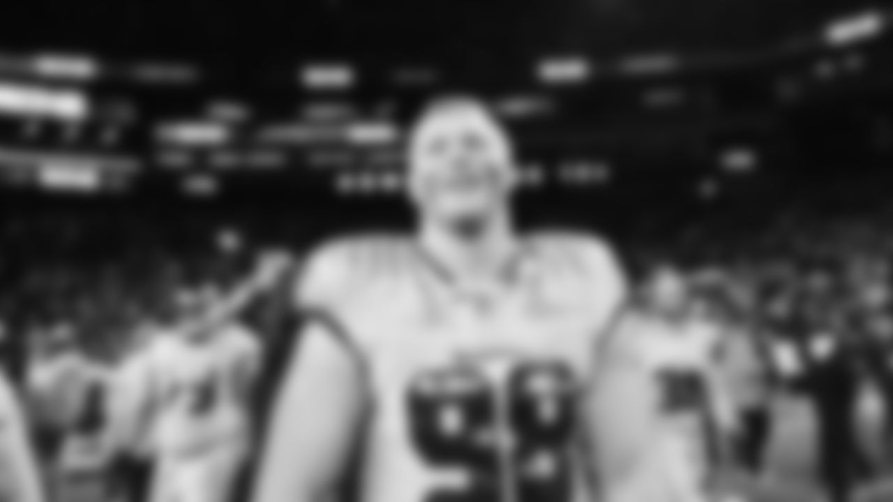 The Seahawks celebrated the 38-37 overtime-win vs. the L.A. Rams in Week 16.