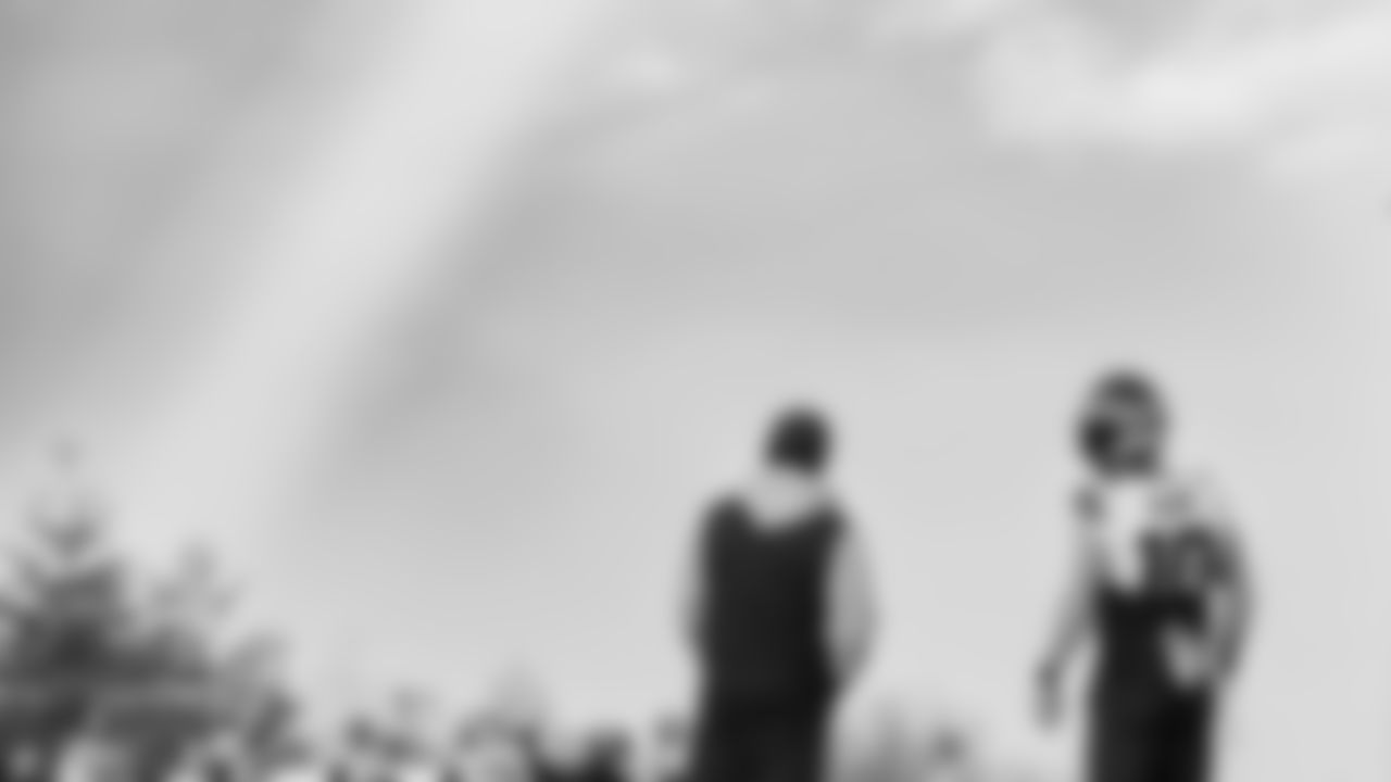 Seahawks head coach Mike Macdonald and wide receiver Cooper Kupp (10) at practice on Wednesday, December 24, 2025 at the Virginia Mason Athletic Center.