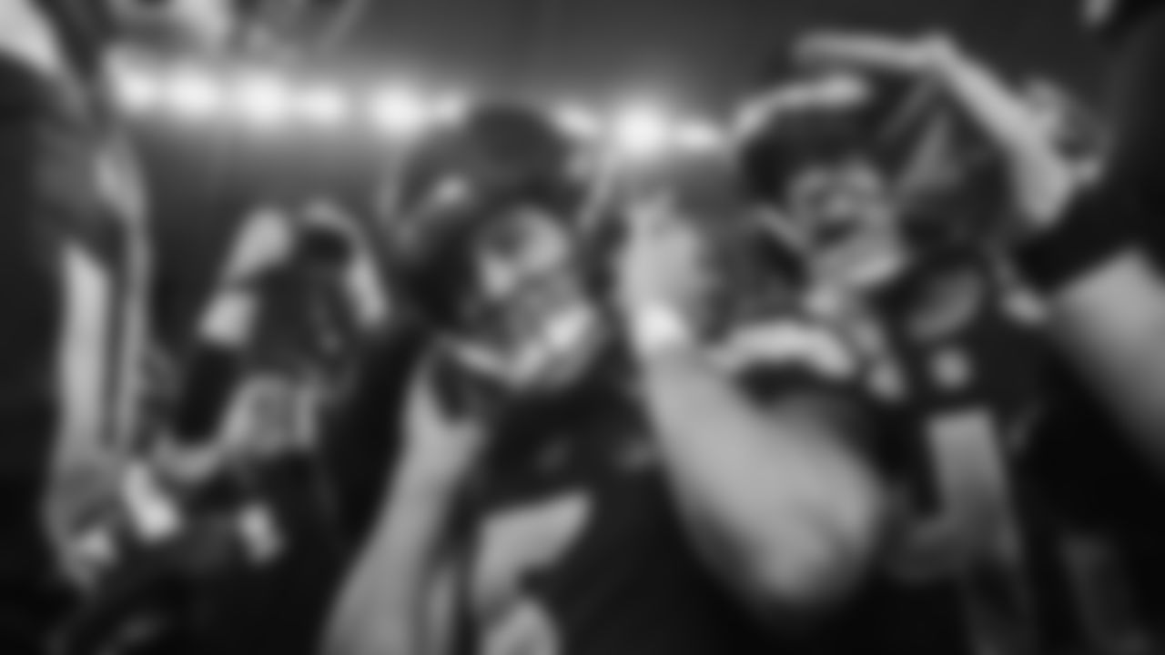 The Seahawks celebrated the 23-20 victory over the Arizona Cardinals on September 25, 2025.