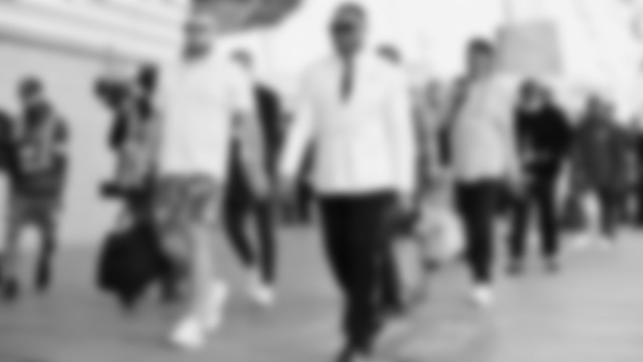 Seahawks linebacker Uchenna Nwosu (7) arrived at Levi's Stadium for the Super Bowl LX matchup vs. the New England Patriots on Sunday, February 8, 2026.