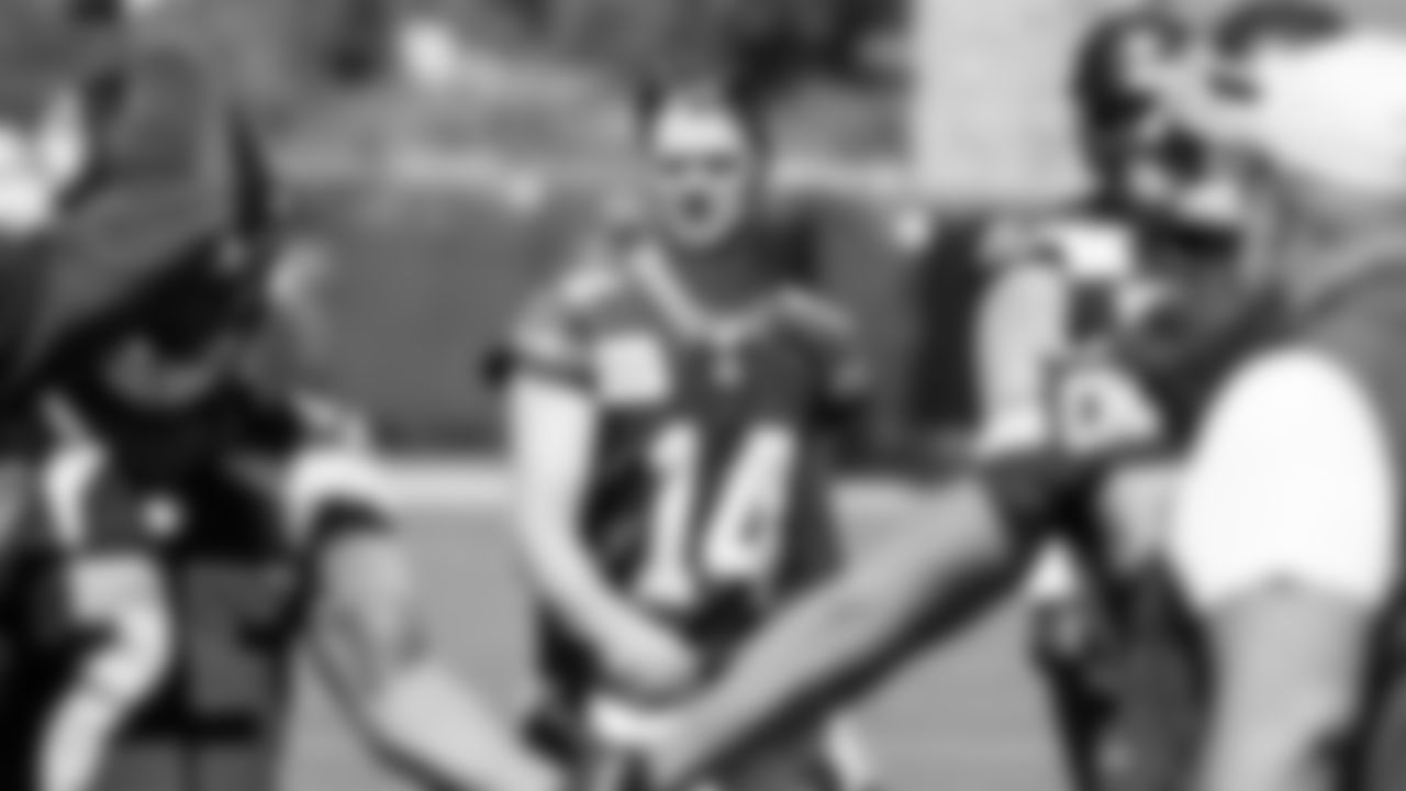 Seahawks quarterback Sam Darnold (14) participated in a workout on day one of minicamp on Tuesday, June 10, 2025 at the Virginia Mason Athletic Center.
