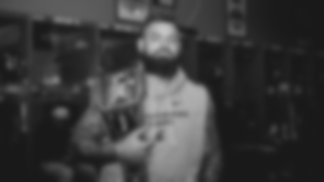 The Seahawks cleaned out the locker room following the end of the 2026 and brought out the championship belt to celebrate their Super Bowl LX victory.