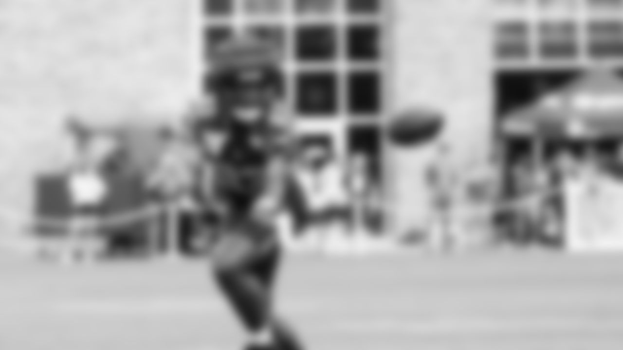 Seahawks wide receiver Dareke Young (83) practiced on day three of training camp on July 25, 2025 at the Virginia Mason Athletic Center.