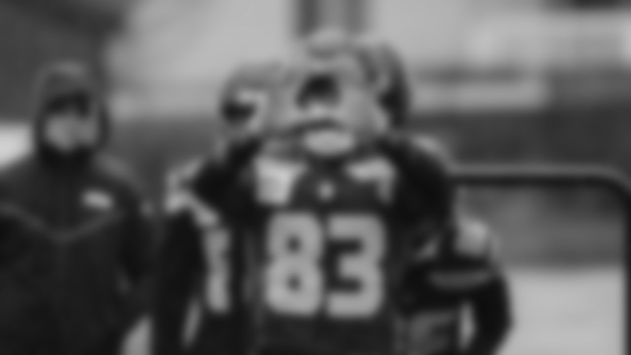 Seahawks wide receiver Dareke Young (83) practiced on Wednesday, January 7, 2026 at the Virginia Mason Athletic Center.