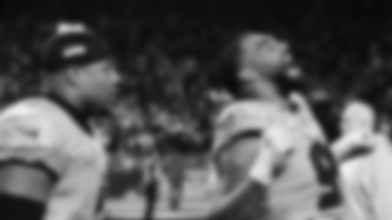 The Seahawks celebrated the 38-37 overtime-win vs. the L.A. Rams in Week 16.