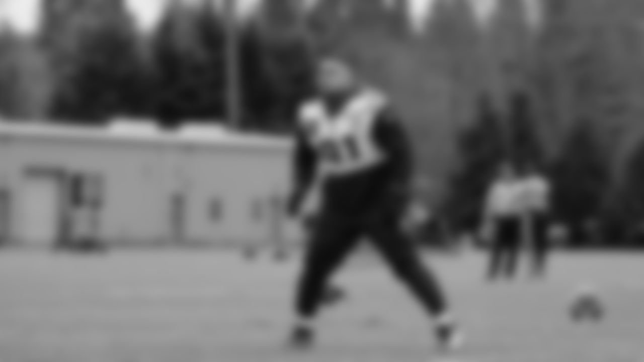 Seahawks defensive tackle Byron Murphy II (91) practiced on Friday, January 30, 2026 at the Virginia Mason Athletic Center.