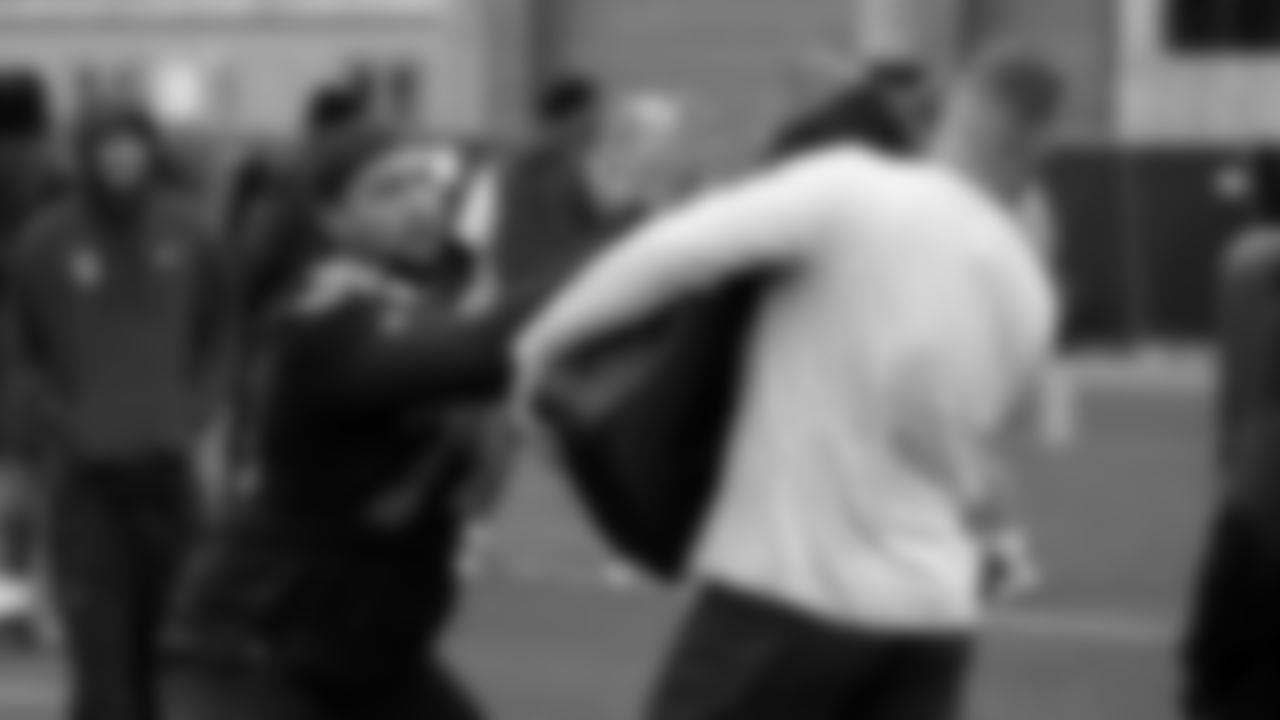 Seahawks tackle Amari Kight (79) participated in a workout on May 20, 2025 at the Virginia Mason Athletic Center.