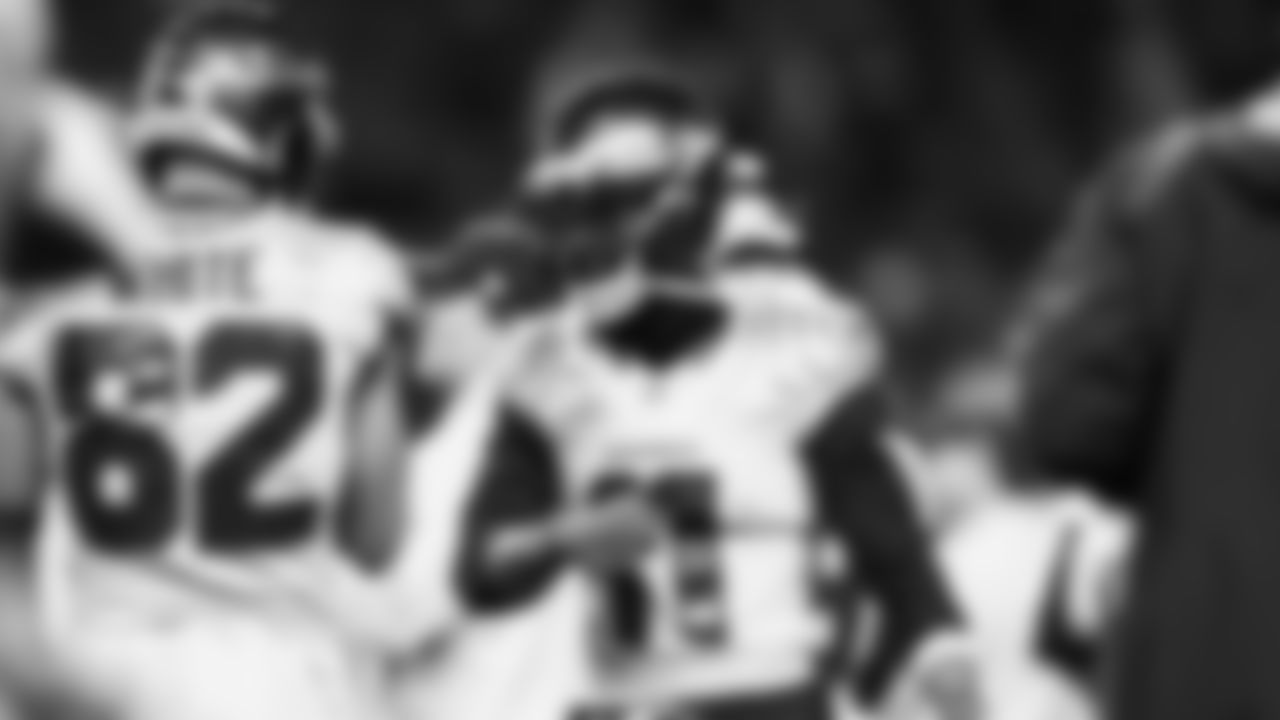 Seahawks wide receiver Jaxon Smith-Njigba (11) warms up at Lumen Field for the Week 16 matchup vs. the L.A. Rams.