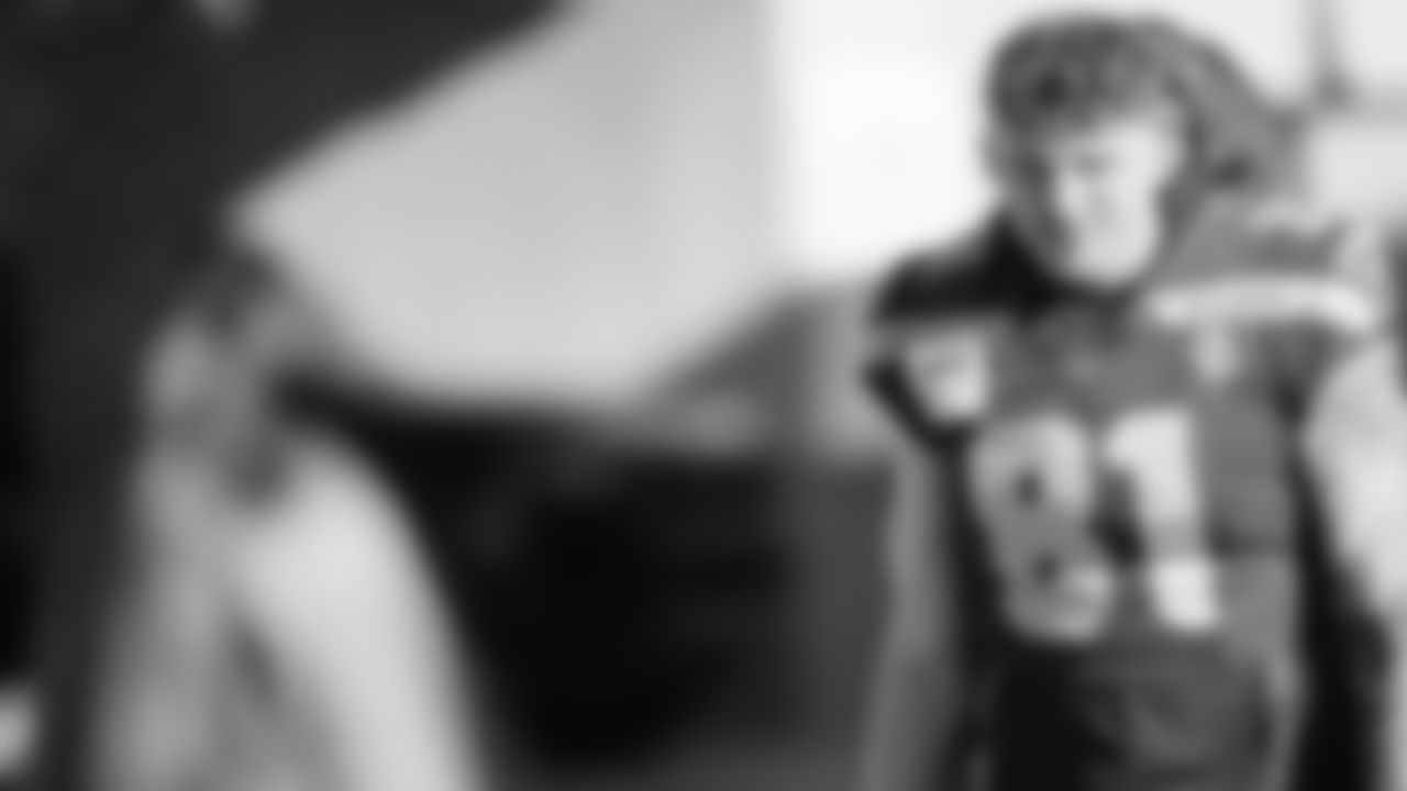 Seahawks tight end Eric Saubert (81) practiced on Wednesday, February 4, 2026 in San Jose, California.