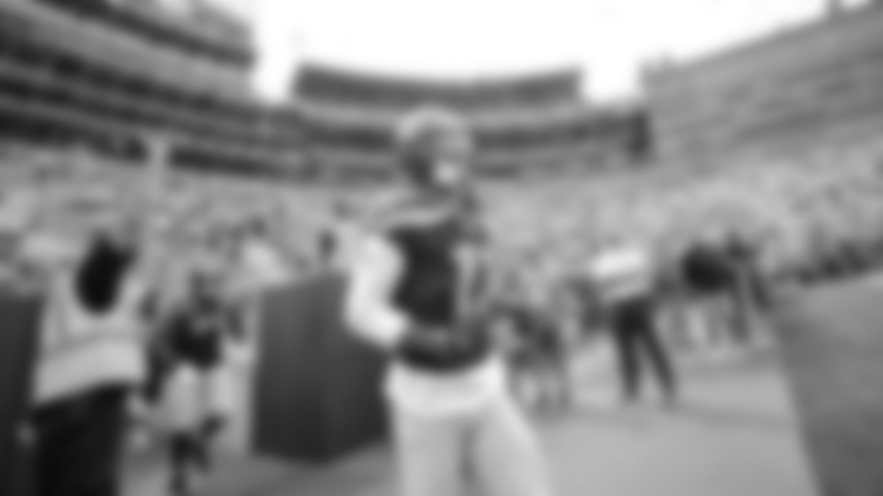 Seahawks wide receiver Jaxon Smith-Njigba (11) warms up at Lambeau Field for the preseason Week 3 matchup vs. the Green Bay Packers.