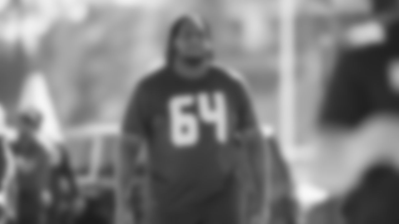 Seahawks guard Christian Haynes (64) practiced on Wednesday, February 4, 2026 in San Jose, California.