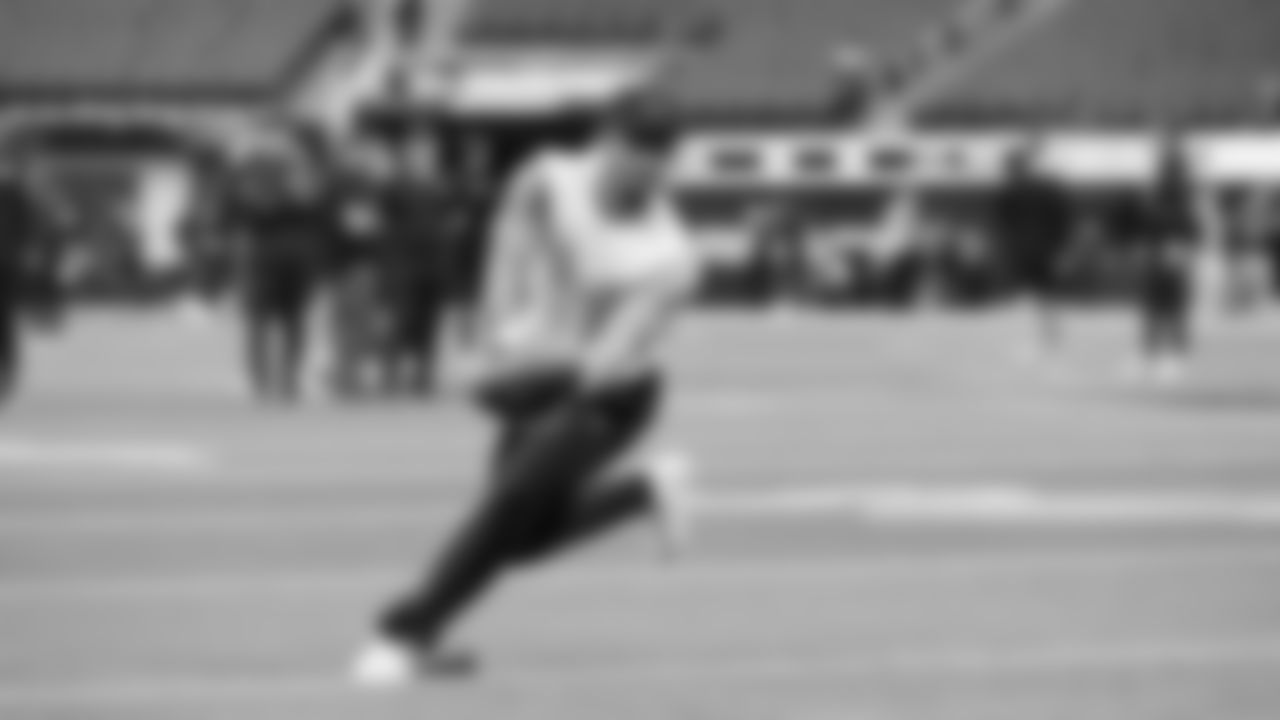 Seahawks wide receiver Jaxon Smith-Njigba (11) during pregame warmups at SoFi Stadium for the Week 11 matchup at the L.A. Rams.