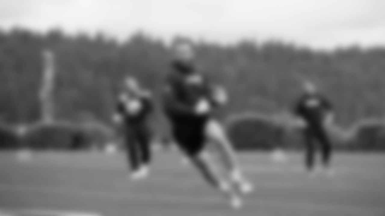 Seahawks fullback Brady Russell (38) participated in a workout on May 20, 2025 at the Virginia Mason Athletic Center.