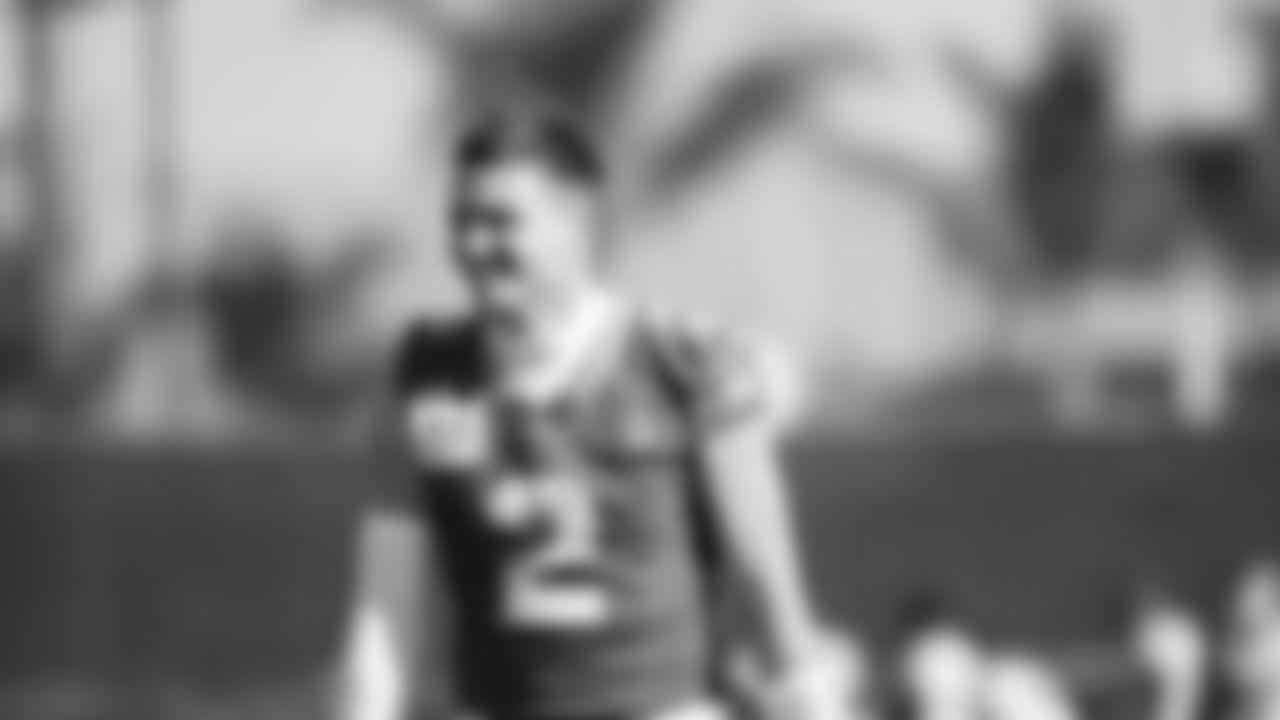 Seahawks quarterback Drew Lock (2) practiced on February 5, 2026 in San Jose, California.