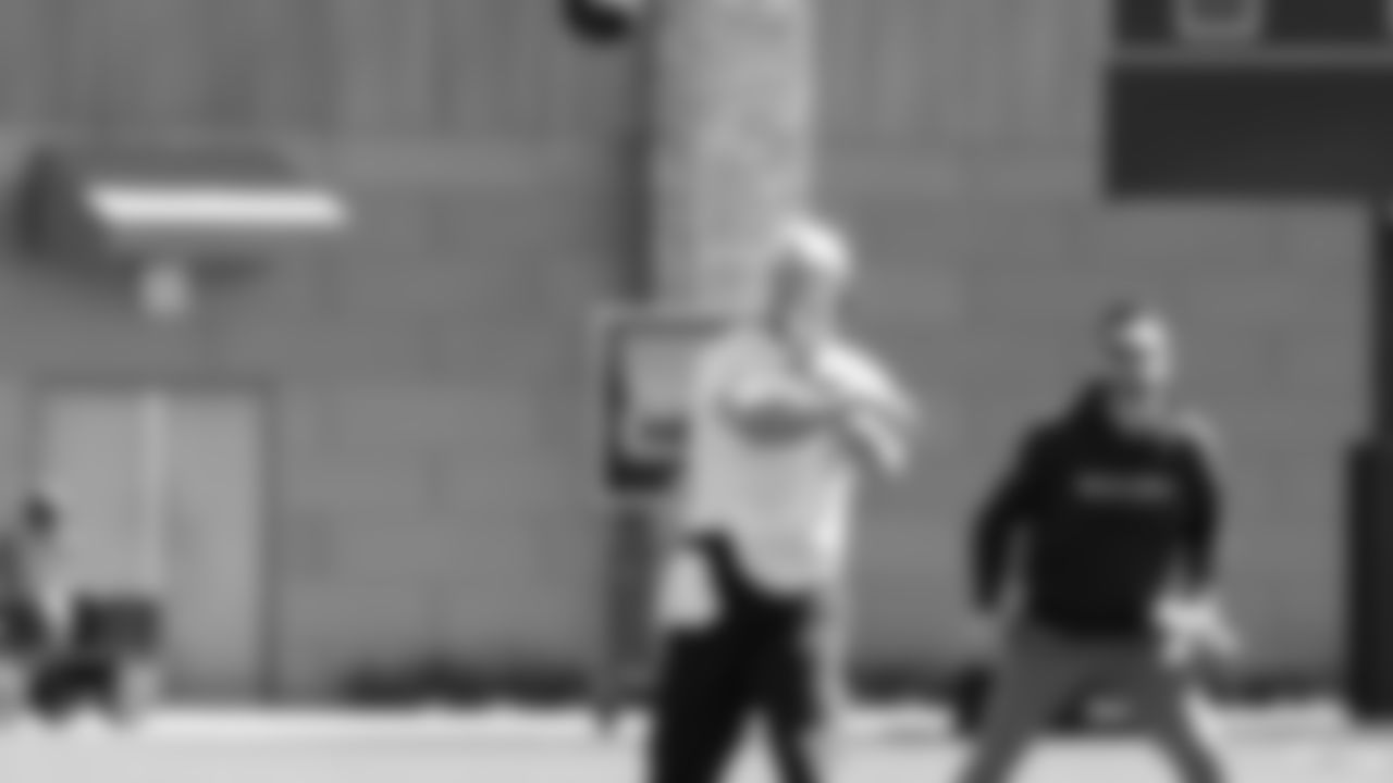 Seahawks quarterback Sam Darnold (14) participated in a workout on May 5, 2025 at the Virginia Mason Athletic Center.