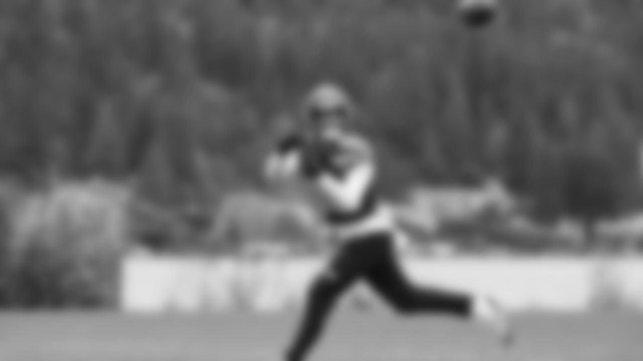 Seahawks wide receiver Cody White (82) practiced on Thursday, December 11, 2025 at the Virginia Mason Athletic Center.