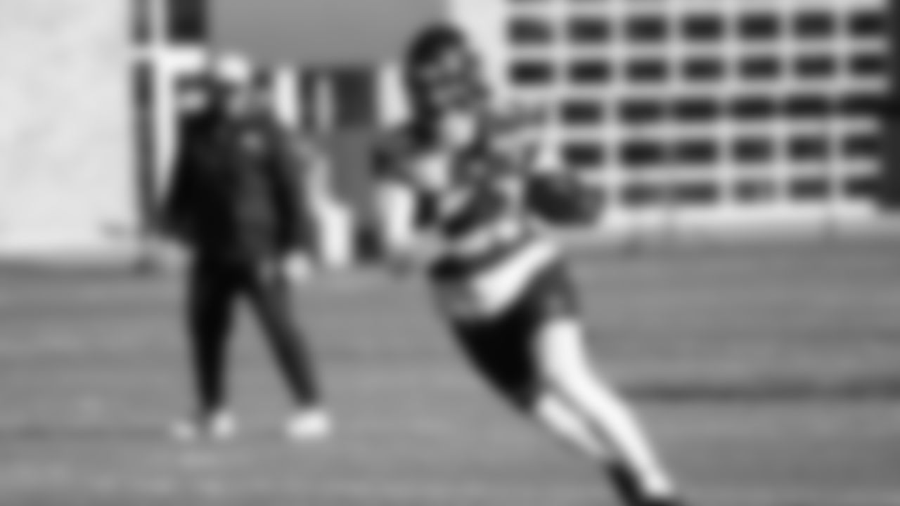 Seahawks tight end AJ Barner (88) practiced on Wednesday, January 21, 2026 at the Virginia Mason Athletic Center.