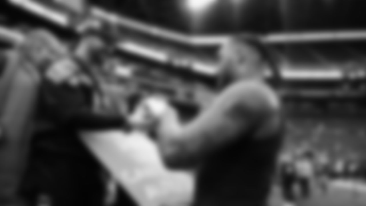 Seahawks defensive end Leonard Williams (99) warms up at Lumen Field for the Week 15 matchup vs. the Indianapolis Colts.