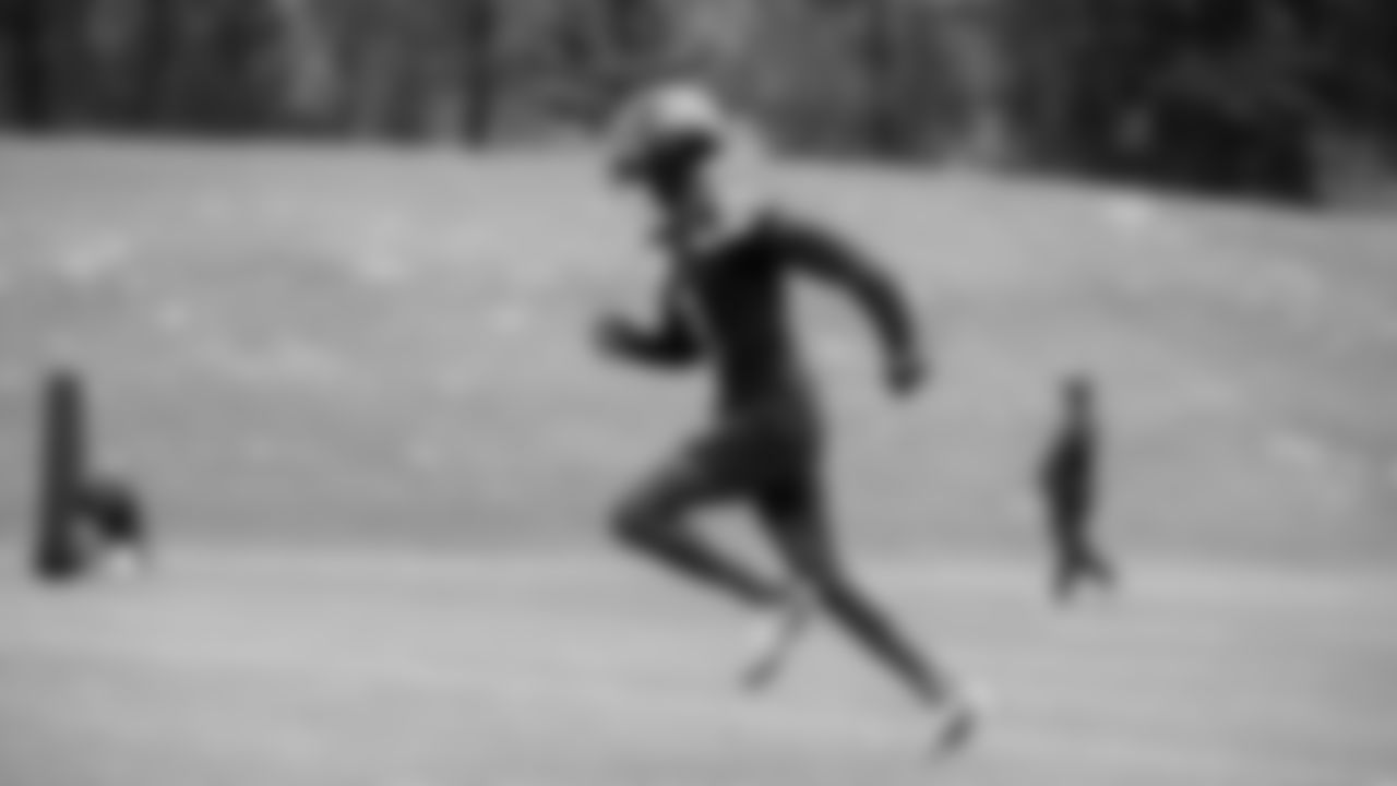 Seahawks wide receiver Marquez Valdes-Scantling (1) participated in a workout on day two of OTAs on Thursday, May 29, 2025 at the Virginia Mason Athletic Center.