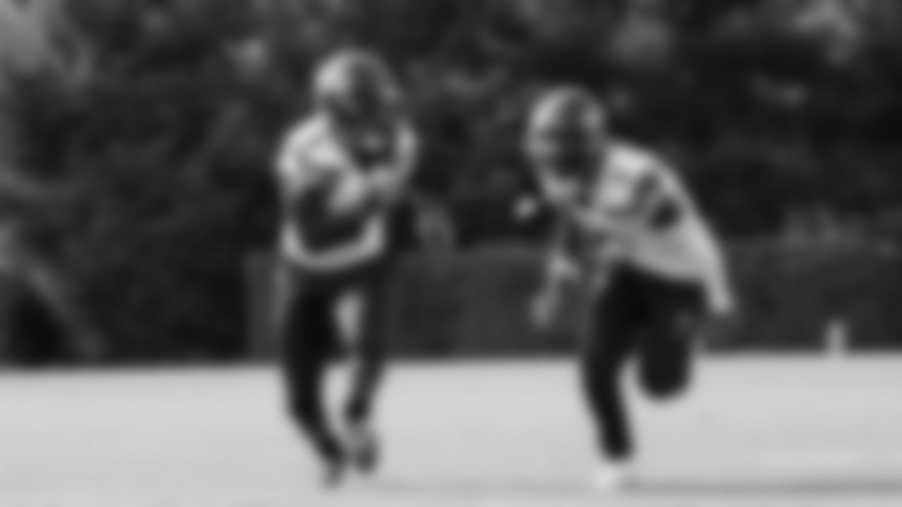 Seahawks safety Nick Emmanwori (3) and cornerback Derion Kendrick (1) practiced on Friday, October 17, 2025 at the Virginia Mason Athletic Center.