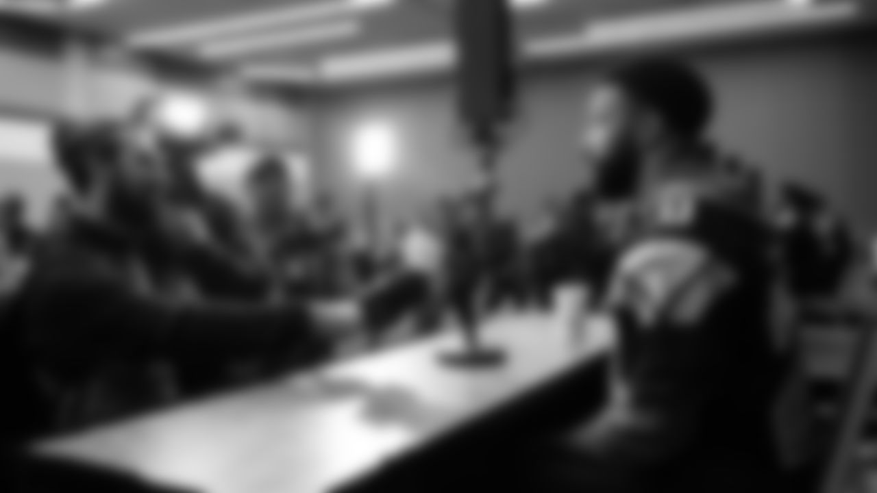 Seahawks safety Julian Love (20) at day two of press conference Media Availability on February 4, 2026.