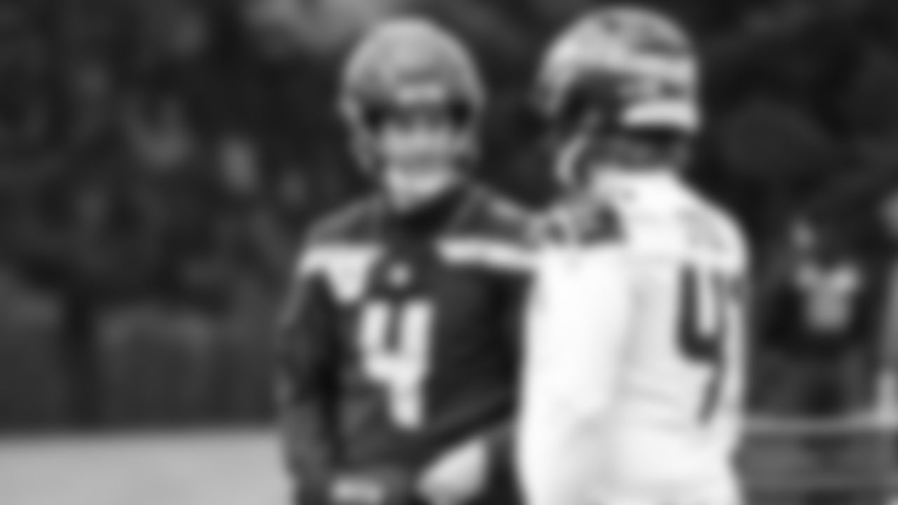 Seahawks punter Michael Dickson (4) and long snapper Chris Stoll (41) practiced on Wednesday, January 1, 2026 at the Virginia Mason Athletic Center.