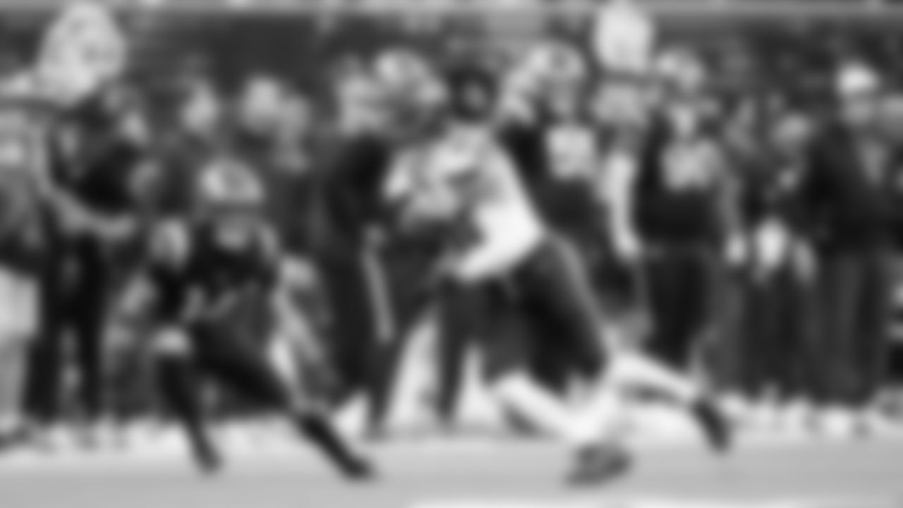 Seahawks tight end AJ Barner finds running room after the catch.