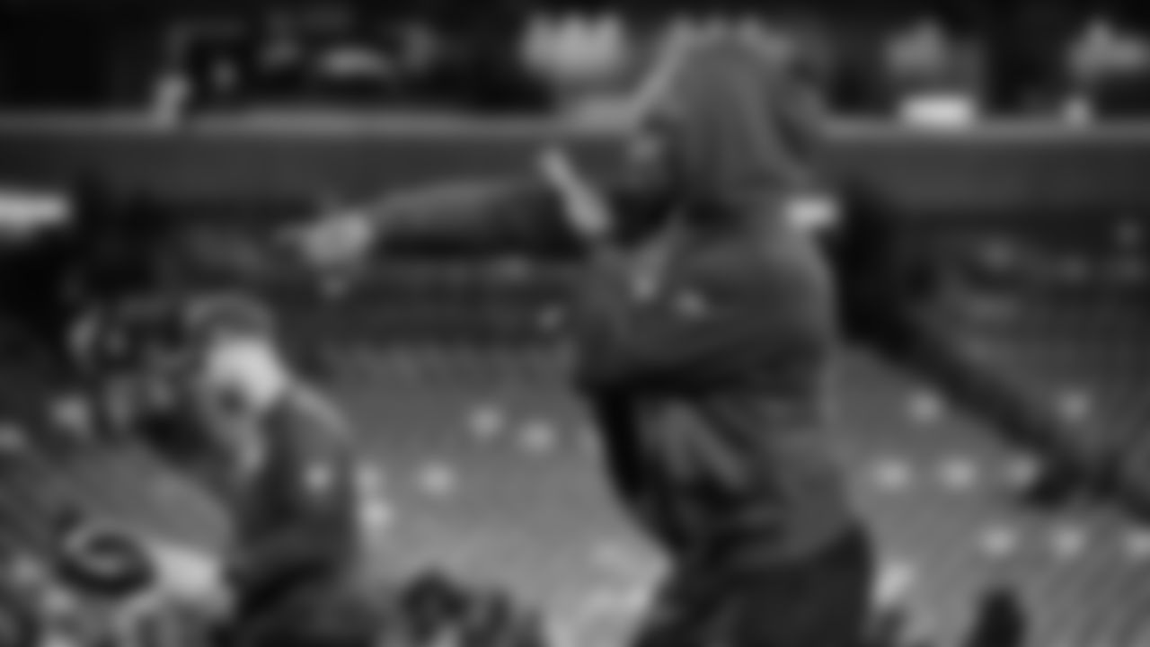 Seahawks quarterback Jalen Milroe (6) warms up at Northwest Stadium for the Sunday Night Football matchup at the Washington Commanders in Week 9.