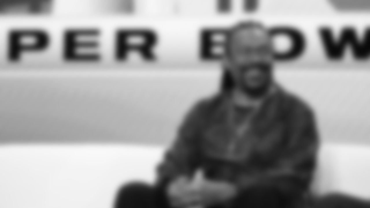 ASL interpreter Fred Beam at the Apple Music Halftime Show press conference ahead of the Super Bowl 60 football game on Thursday, February 5, 2026 in San Francisco. (Kathryn Riley/NFL)