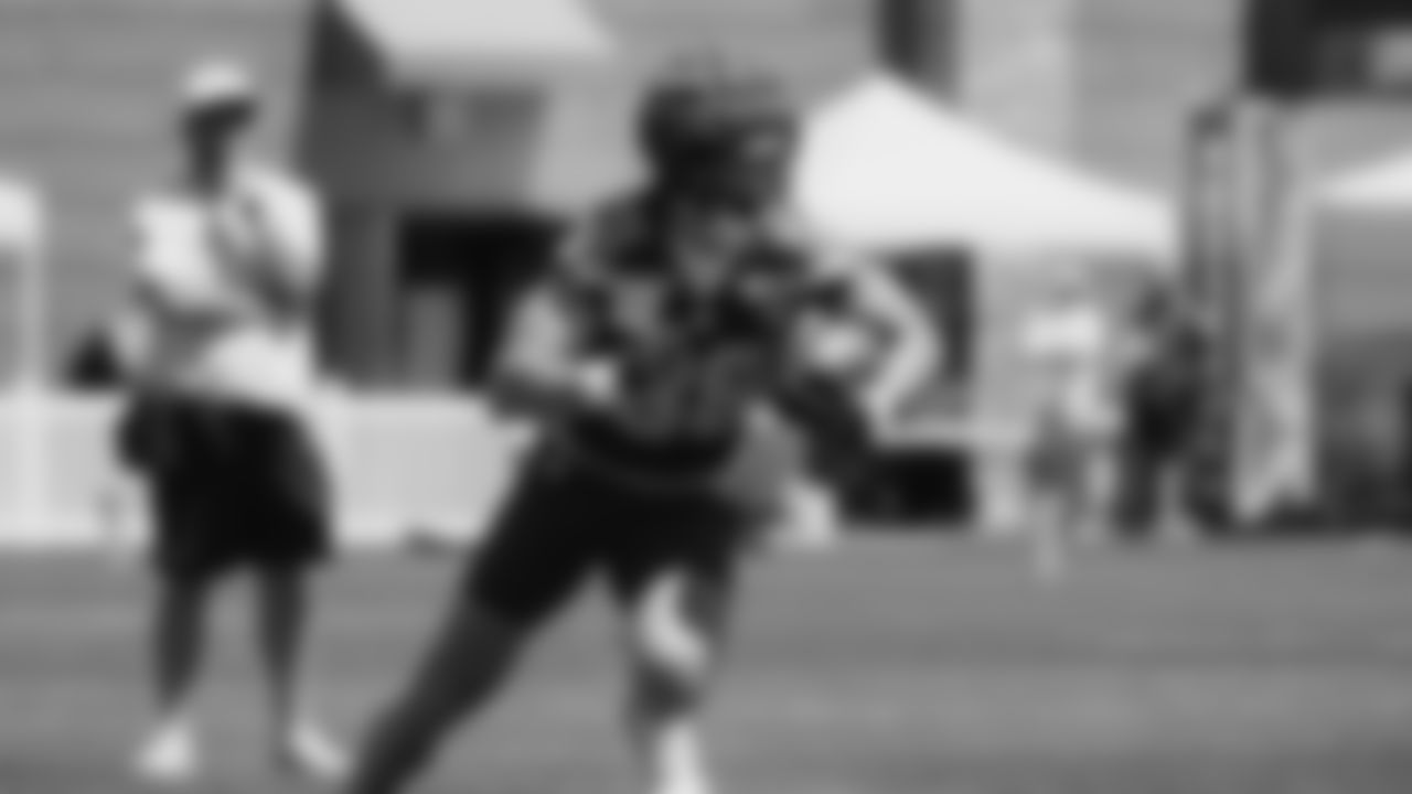 Seahawks tight end AJ Barner (88) practiced on day two of training camp on July 24, 2025 at the Virginia Mason Athletic Center.