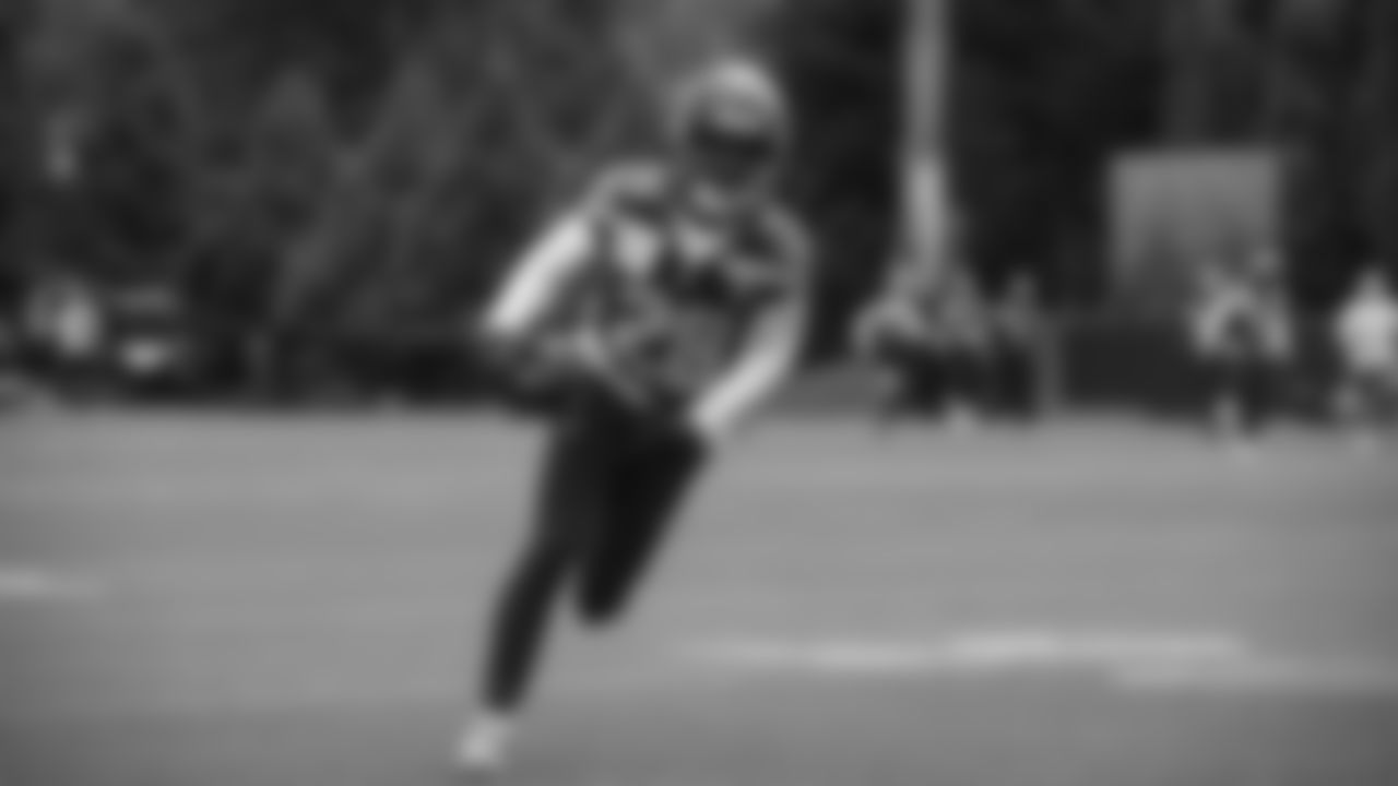 Seahawks cornerback Nehemiah Pritchett (28) practiced on September 12, 2025 at the Virginia Mason Athletic Center.