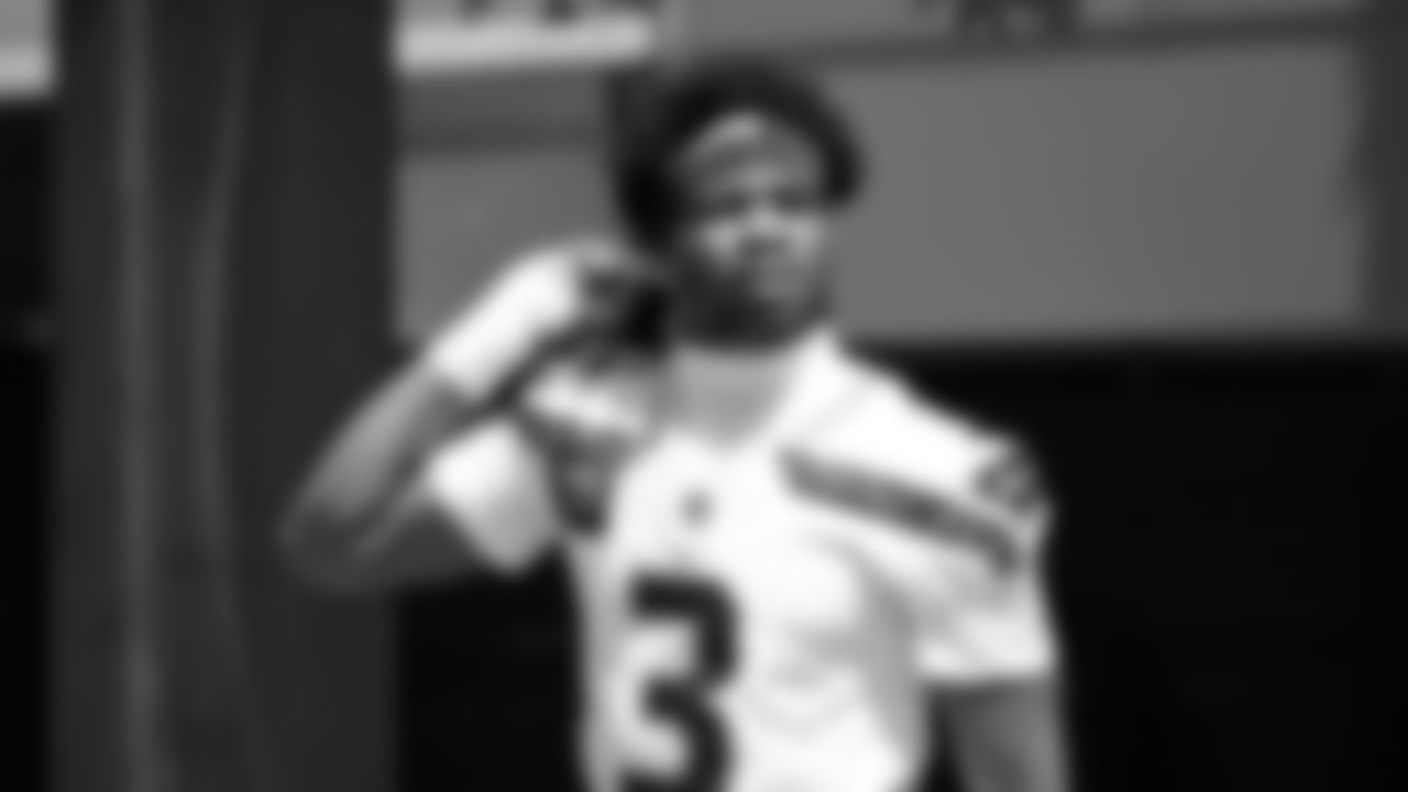 Seahawks safety Nick Emmanwori (3) participated in a workout on day three of OTAs on Friday, May 30, 2025 at the Virginia Mason Athletic Center.