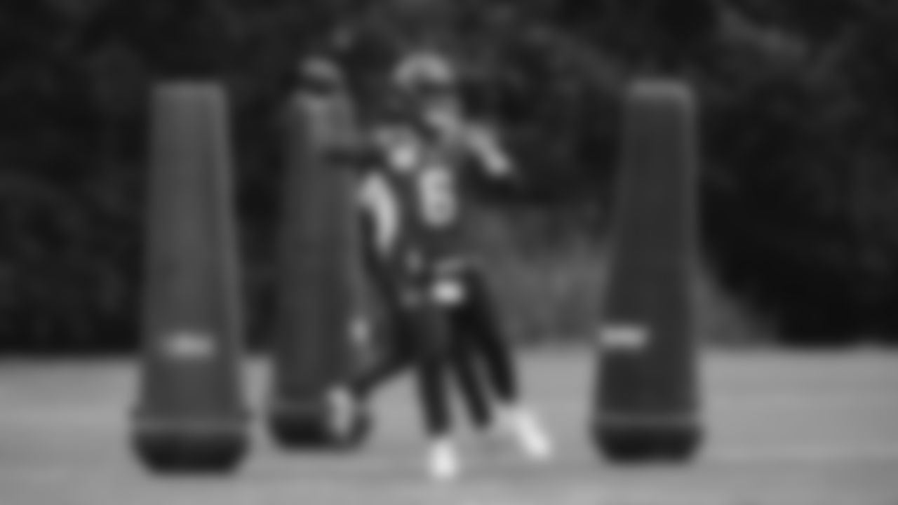 Seahawks quarterback Jalen Milroe (6) practiced on Thursday, January 29, 2026 at the Virginia Mason Athletic Center.