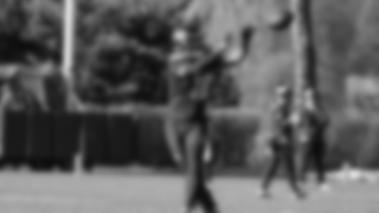 Seahawks tight end Elijah Arroyo (18) practiced on Wednesday, January 21, 2026 at the Virginia Mason Athletic Center.