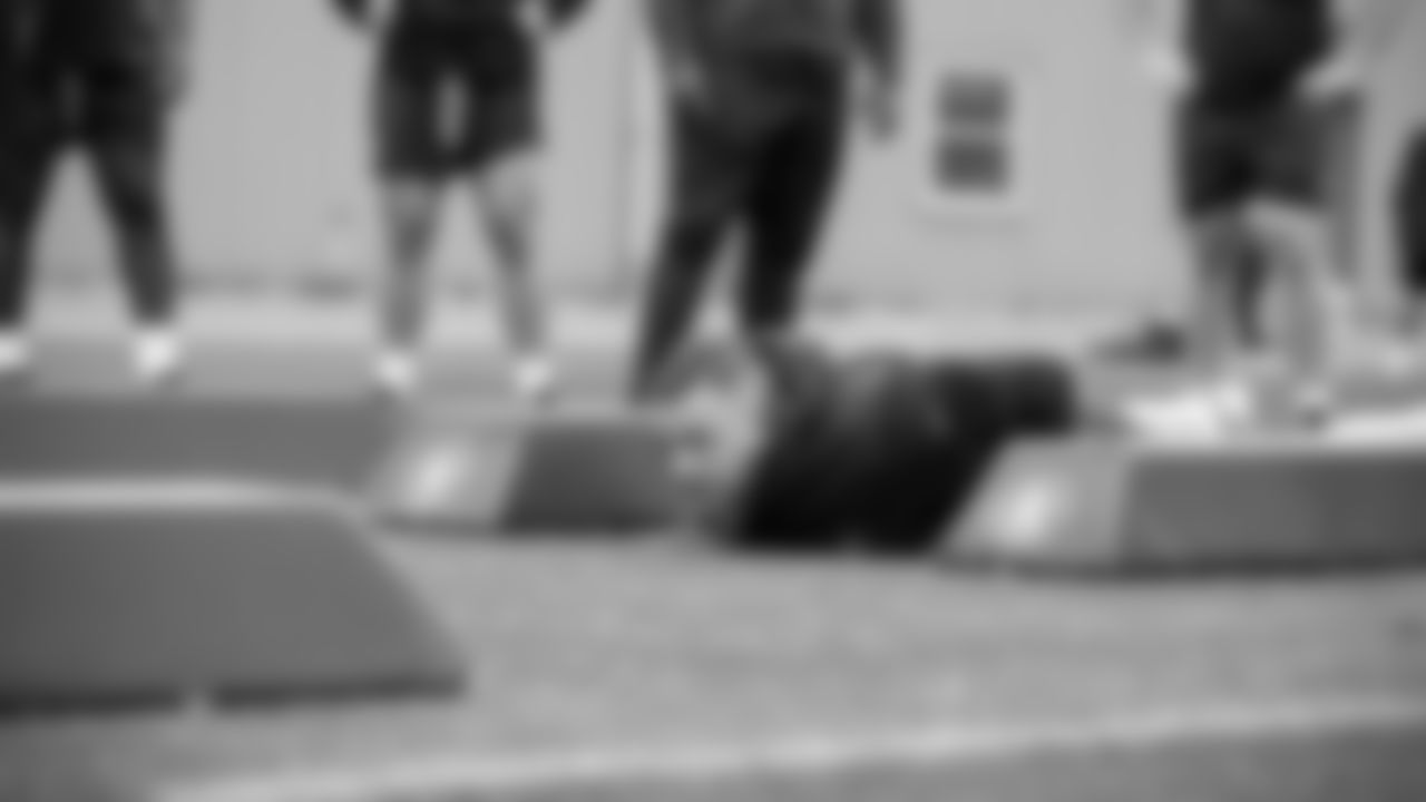 Seahawks center Jalen Sundell (61) participated in a workout on May 21, 2025 at the Virginia Mason Athletic Center.