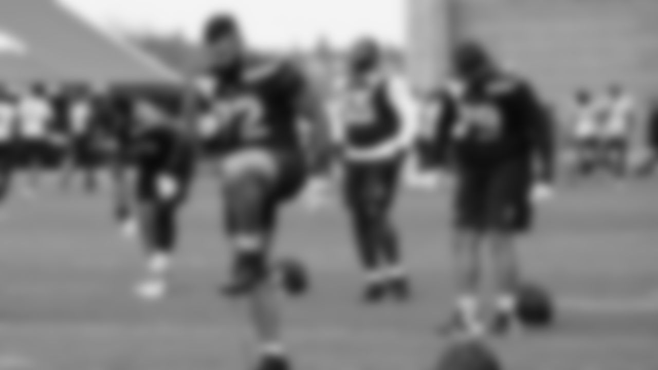 Seahawks tackle Abraham Lucas (72) practiced on August 19, 2025 at the Virginia Mason Athletic Center.
