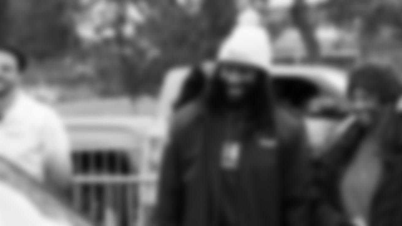 Seahawks Legend Marcus Trufant, quarterback Jalen Milroe, Blitz and the Seahawks Dancers participated in the Tacoma Police Department and Friends Thanksgiving Turkey Giveaway on November 18, 2025.