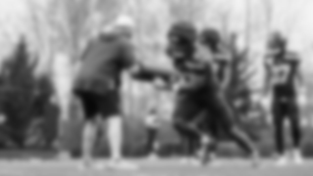 Seahawks wide receiver Dareke Young (83) practiced on Tuesday, January 13, 2026 at the Virginia Mason Athletic Center.