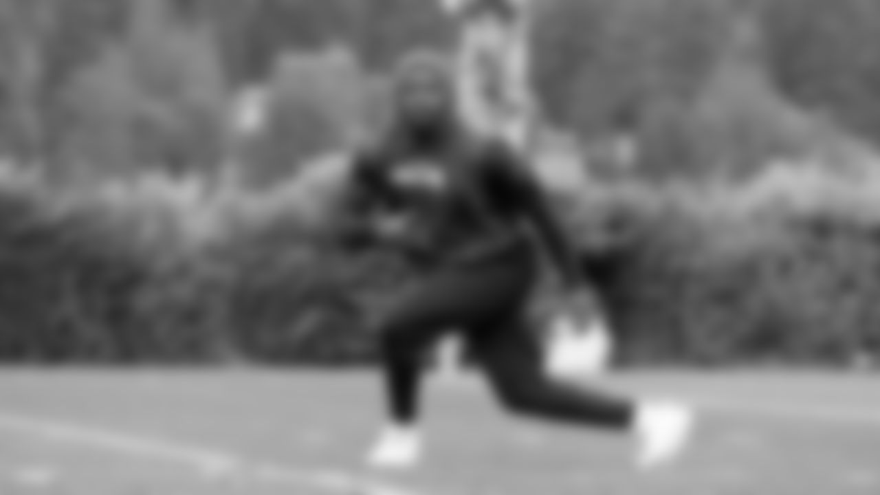 Seahawks linebacker Boye Mafe (53) participated in a workout on May 20, 2025 at the Virginia Mason Athletic Center.