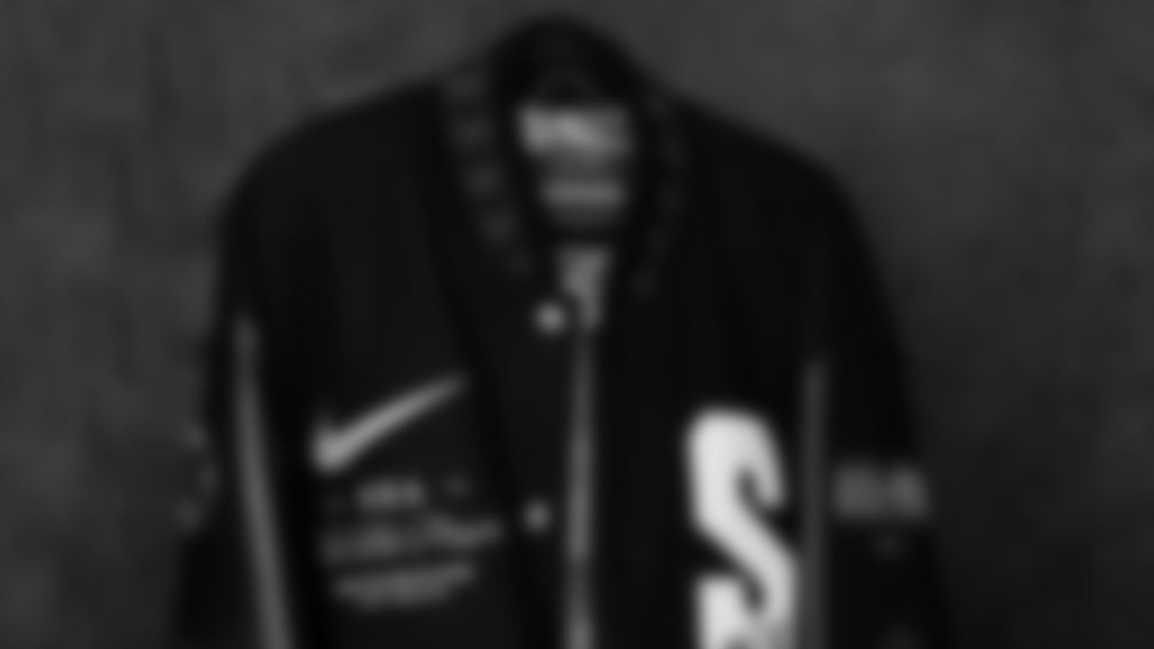 The Seahawks Top 50 Players were given jacket in honor of being voted into the franchise's Top 50 Player list.